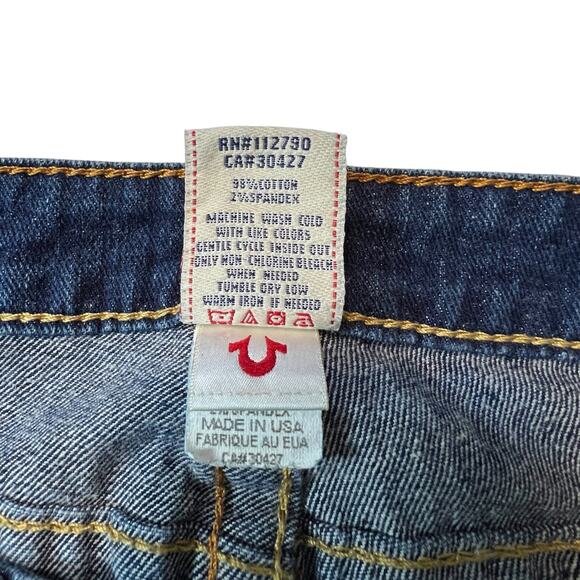 True Religion Joey Bootcut Jeans Women 32 Made in USA Flap Pocket Low Rise 32x33 - Picture 4 of 13